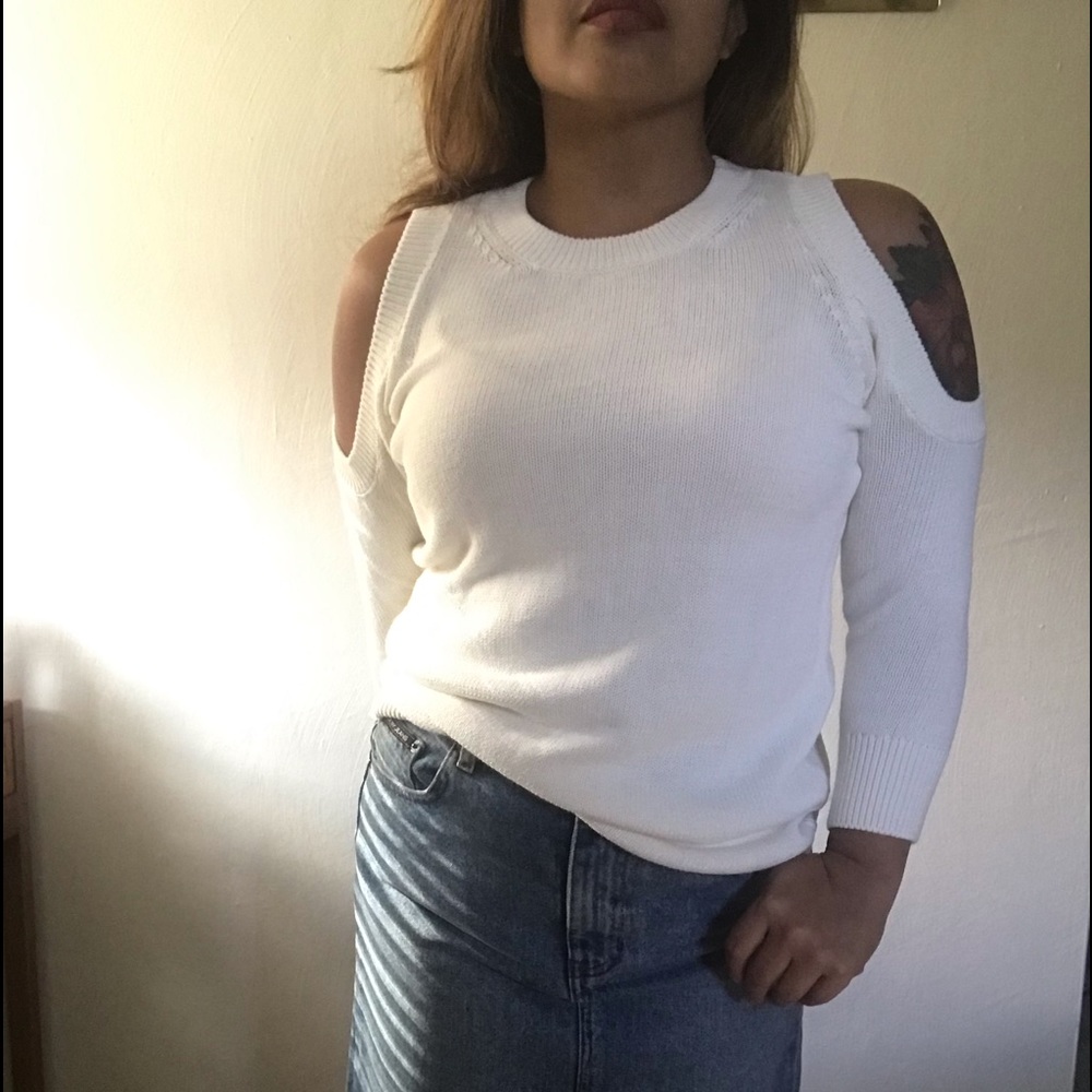 Loft cute knit cold shoulder sweater
